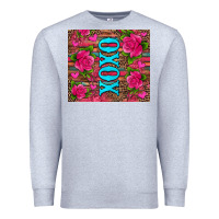 Heather Grey xoxo valentine's day pink roses and hearts Premium Sweatshirt - Jasminsmagicworld