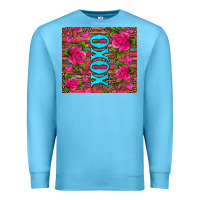 Ocean Blue xoxo valentine's day pink roses and hearts Premium Sweatshirt - Jasminsmagicworld