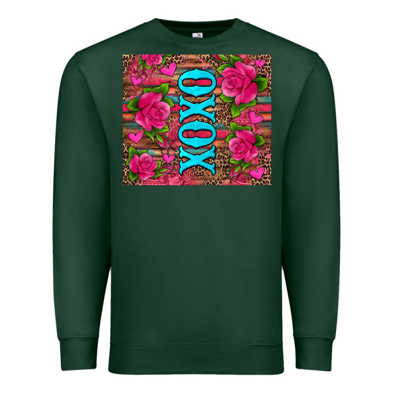Xoxo Valentine's Day Pink Roses And Hearts Premium Sweatshirt by Jasminsmagicworld | Teevron
