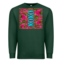 Sports Green xoxo valentine's day pink roses and hearts Premium Sweatshirt - Jasminsmagicworld