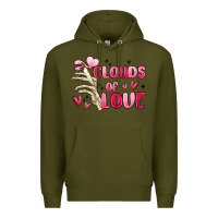Army Green clouds of love Premium Hoodie - MaliasSmallBusiness