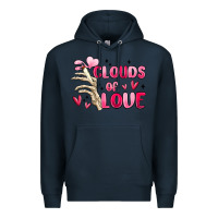 Navy clouds of love Premium Hoodie - MaliasSmallBusiness