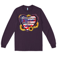 Plum American heart southern soul Long Sleeve Tee - CowGirlArtShop