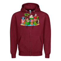 Burgundy puerto rico coffee cups Zipper Hoodie - AdoDesignShop