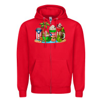 Red puerto rico coffee cups Zipper Hoodie - AdoDesignShop