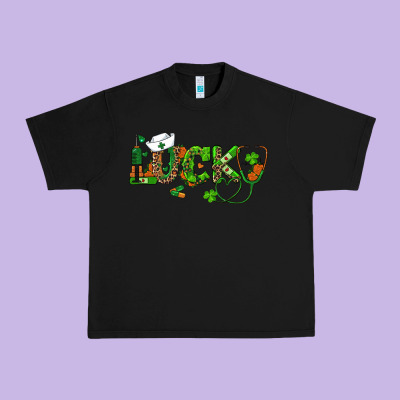 St Patricks Day Lucky Nurse Urban Heavy Tee Designed By Ranaportraitstore