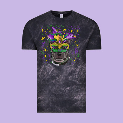 Vintage Tee mardi gras  mask pitbull