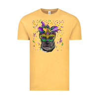 Vintage Mustard mardi gras  mask pitbull Vintage Tee - RanaPortraitStore