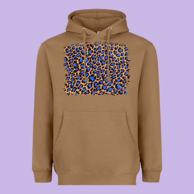 Leopard With Navy Blue Glitter Heavyweight Hoodie Designed By Artiststas