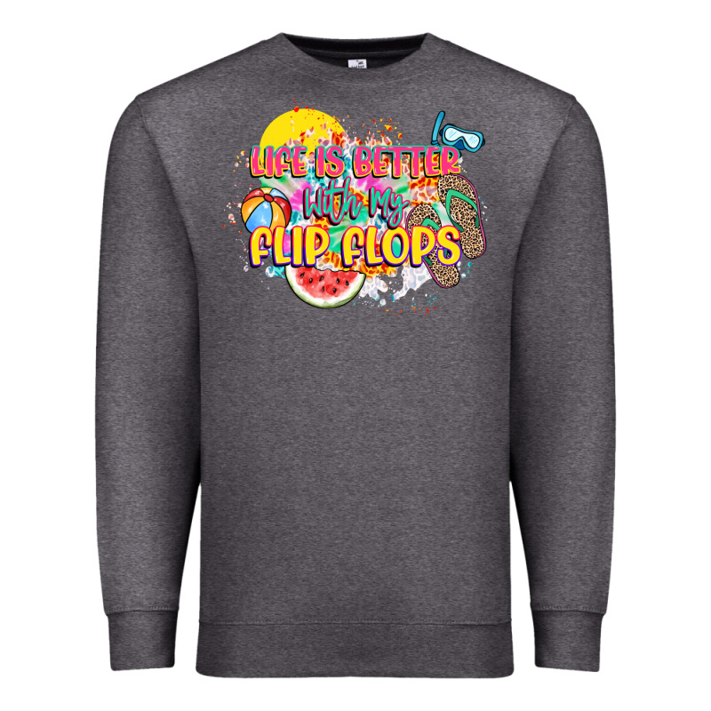 Life Is Better With My Flip Flops Premium Sweatshirt by NancyCooperArtShop | Teevron