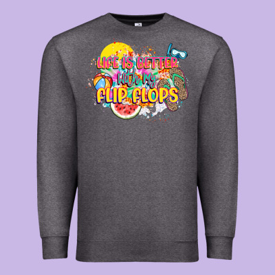 Life Is Better With My Flip Flops Premium Sweatshirt Designed By Nancycooperartshop