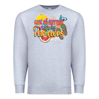 Heather Grey Life is better with my flip flops Premium Sweatshirt - NancyCooperArtShop