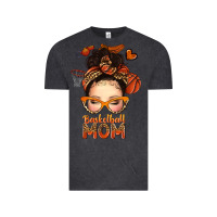 Vintage Black basketball messy bun mom Vintage Tee - texasbilliewilder