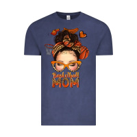 Vintage Denim basketball messy bun mom Vintage Tee - texasbilliewilder
