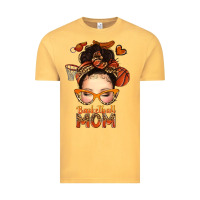 Vintage Mustard basketball messy bun mom Vintage Tee - texasbilliewilder