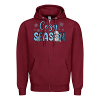 Burgundy cozy season gnome coffee Zipper Hoodie - JahusDesignShop