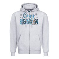 Heather Grey cozy season gnome coffee Zipper Hoodie - JahusDesignShop