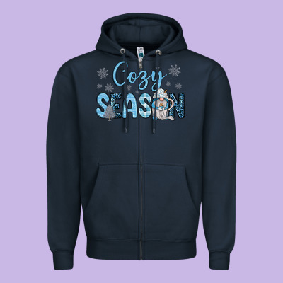 Cozy Season Gnome Coffee Zipper Hoodie Designed By Jahusdesignshop