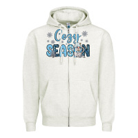 Oatmeal Heather cozy season gnome coffee Zipper Hoodie - JahusDesignShop