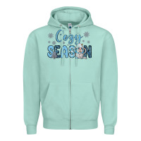 Seafoam cozy season gnome coffee Zipper Hoodie - JahusDesignShop