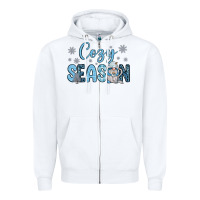 White cozy season gnome coffee Zipper Hoodie - JahusDesignShop