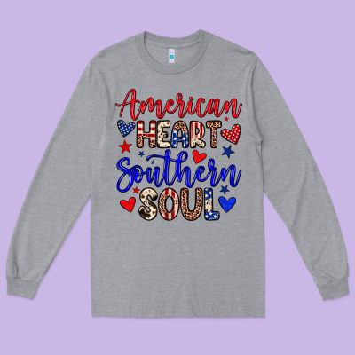 American Heart Southern Soul Long Sleeve Tee Designed By Neo Western