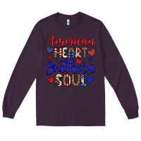 Plum American heart southern soul Long Sleeve Tee - Neo Western