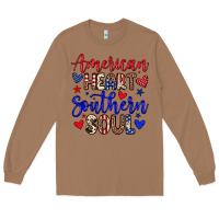 Toasted Coconut American heart southern soul Long Sleeve Tee - Neo Western