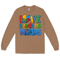 Toasted Coconut love needs no words autism Long Sleeve Tee - AdoDesignShop