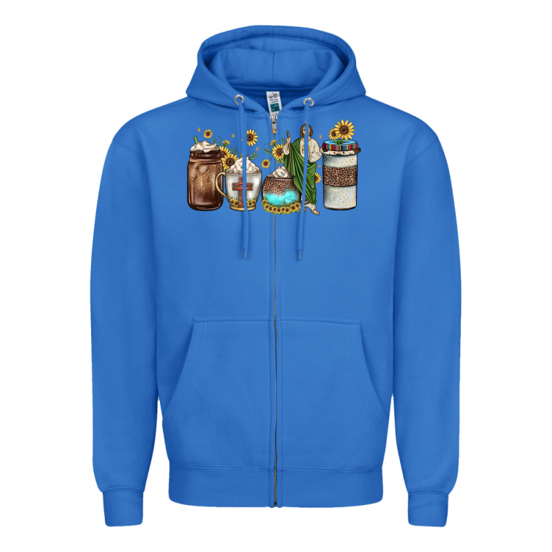 San Judas Coffee Zipper Hoodie by JahusDesignShop | Teevron