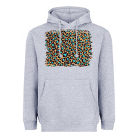 Heather Grey leopard with turquoise glitter Heavyweight Hoodie - Artiststas