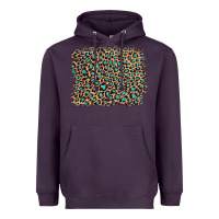 Plum leopard with turquoise glitter Heavyweight Hoodie - Artiststas