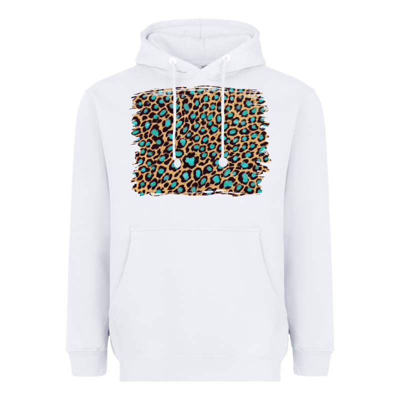 Leopard With Turquoise Glitter Heavyweight Hoodie by Artiststas | Teevron