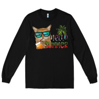 Black hello summer Long Sleeve Tee - SublimationCraftShop