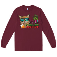 Burgundy hello summer Long Sleeve Tee - SublimationCraftShop