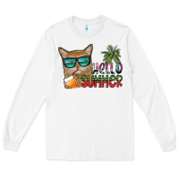 White hello summer Long Sleeve Tee - SublimationCraftShop