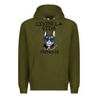 Army Green Livin' la vida Frenchie Premium Hoodie - Bettercallsaul
