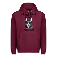 Burgundy Livin' la vida Frenchie Premium Hoodie - Bettercallsaul