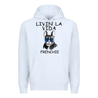 White Livin' la vida Frenchie Premium Hoodie - Bettercallsaul