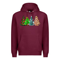 Burgundy Christmas tree cakes and Christmas trees  ado Premium Hoodie - AdoDesignShop