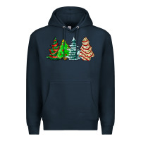 Navy Christmas tree cakes and Christmas trees  ado Premium Hoodie - AdoDesignShop