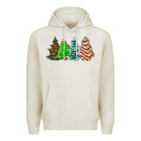 Oatmeal Heather Christmas tree cakes and Christmas trees  ado Premium Hoodie - AdoDesignShop