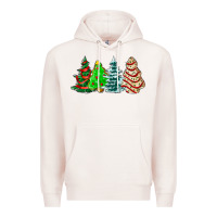 Pale Pink Christmas tree cakes and Christmas trees  ado Premium Hoodie - AdoDesignShop