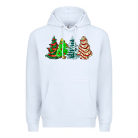 White Christmas tree cakes and Christmas trees  ado Premium Hoodie - AdoDesignShop