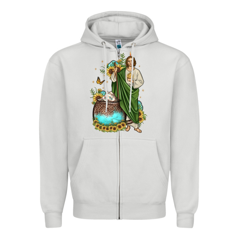San Judas Coffee Cup Sunflower Zipper Hoodie by JahusDesignShop | Teevron