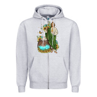 Heather Grey san judas coffee cup sunflower Zipper Hoodie - JahusDesignShop