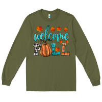 Army Green welcome fall Long Sleeve Tee - HRA Design Shop