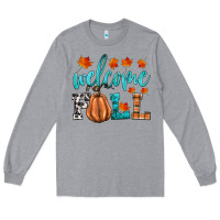 Heather Grey welcome fall Long Sleeve Tee - HRA Design Shop