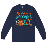 Navy welcome fall Long Sleeve Tee - HRA Design Shop