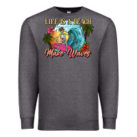 Charcoal Heather Life is a beach make waves skeleton Premium Sweatshirt - NancyCooperArtShop